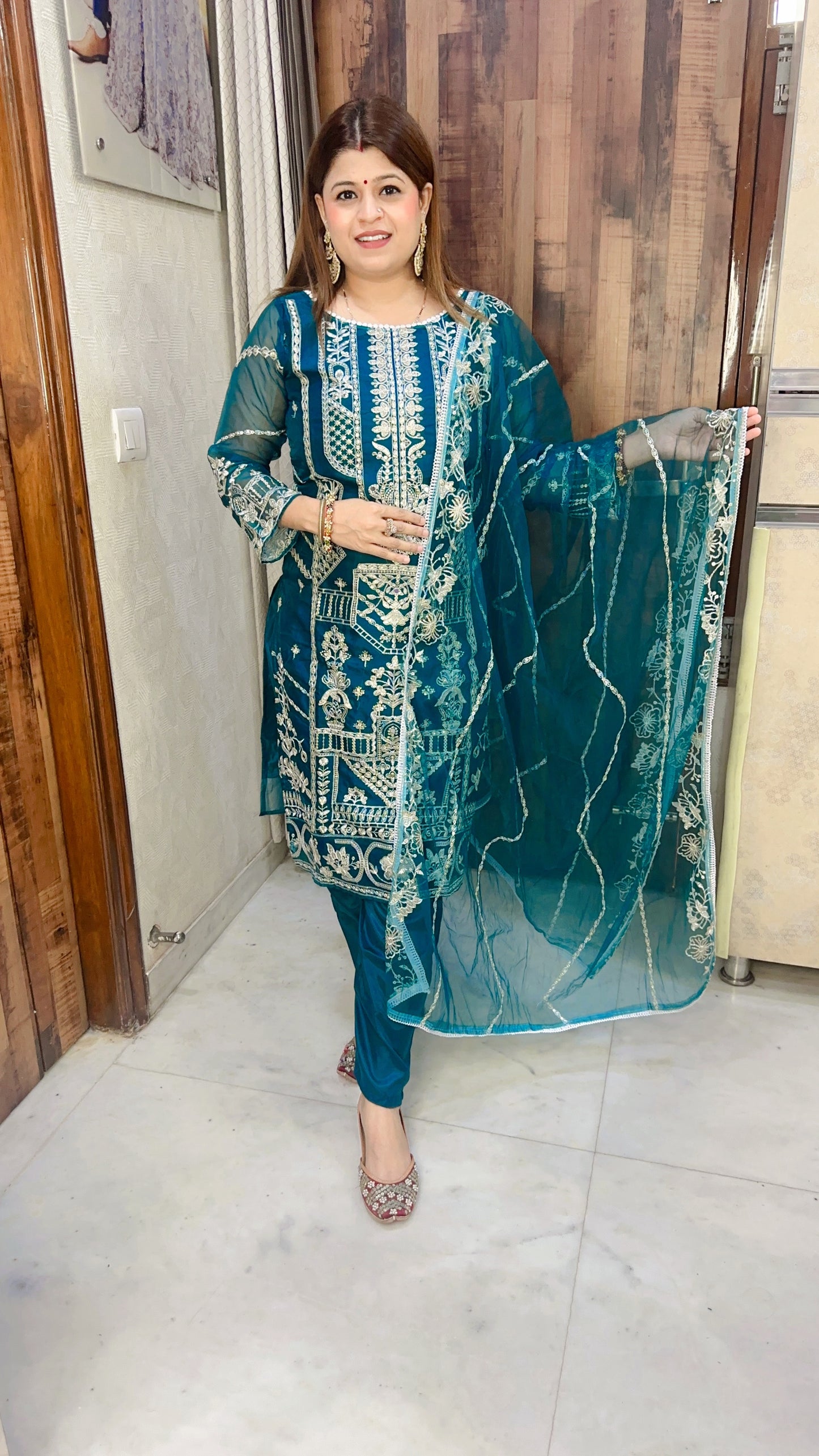 Hazel Pure Silver Zari Pakistani suit set