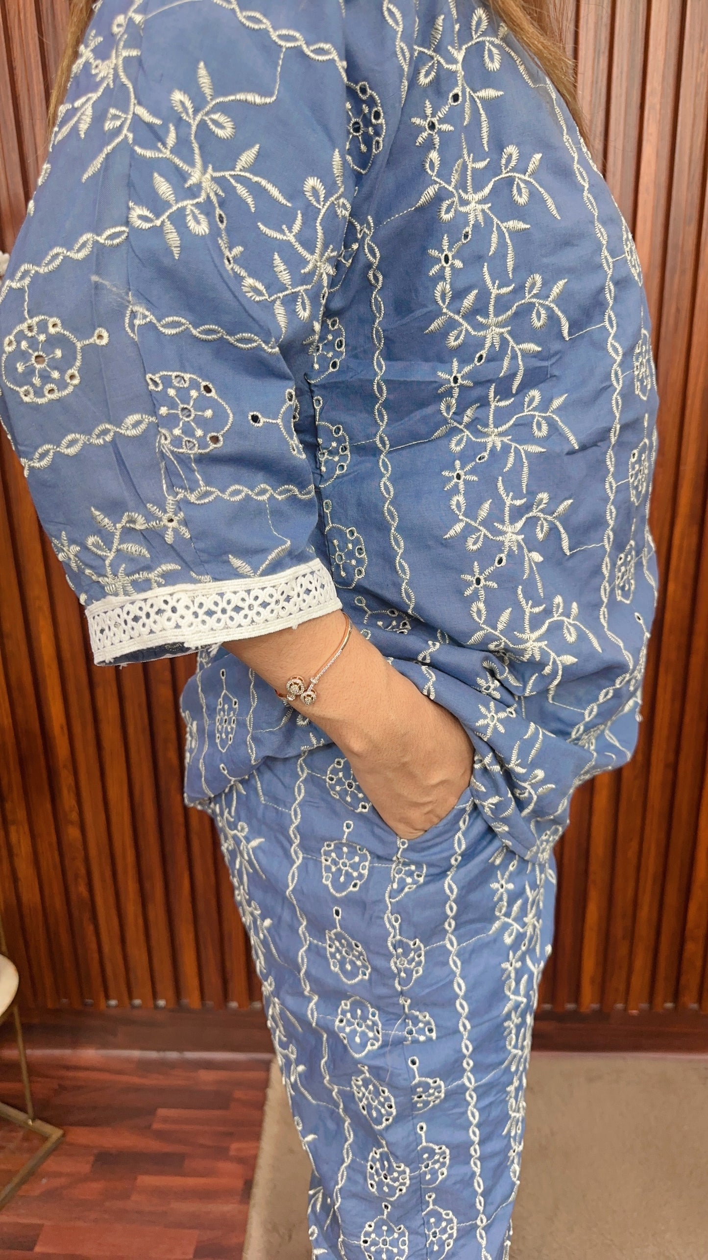 V neck pure cotton Schifli coord set