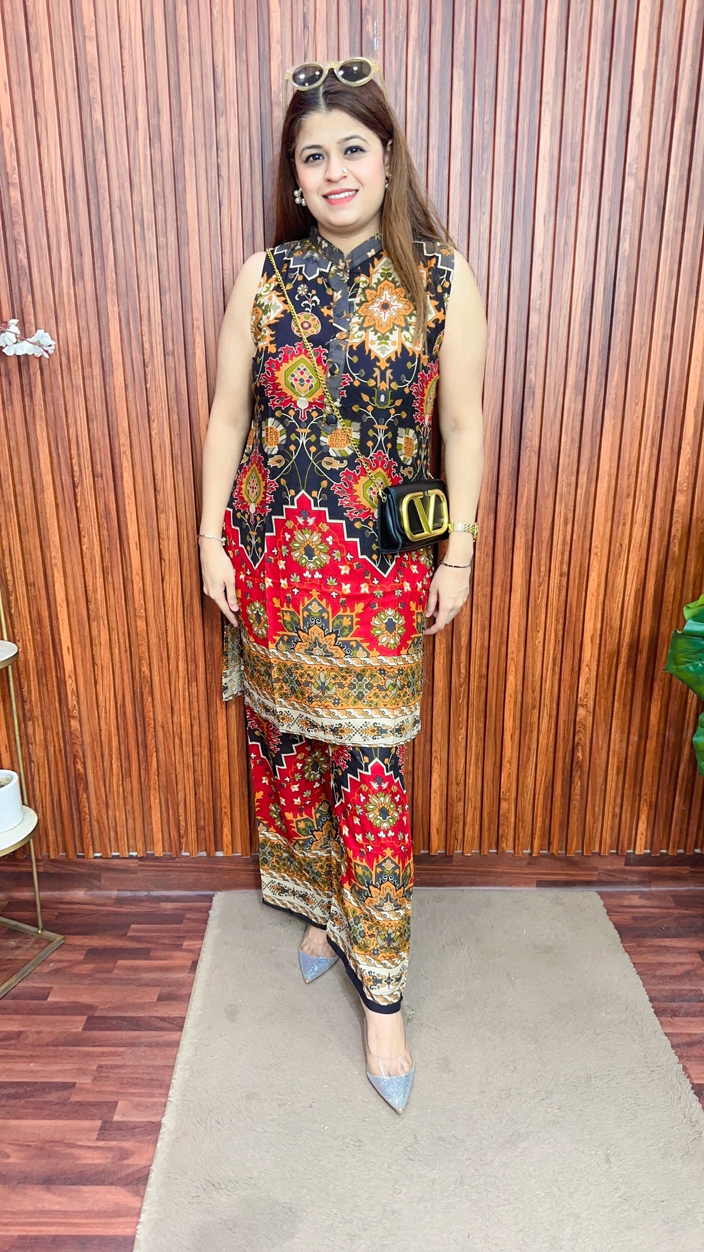 Cut sleeve cotton digital coord set