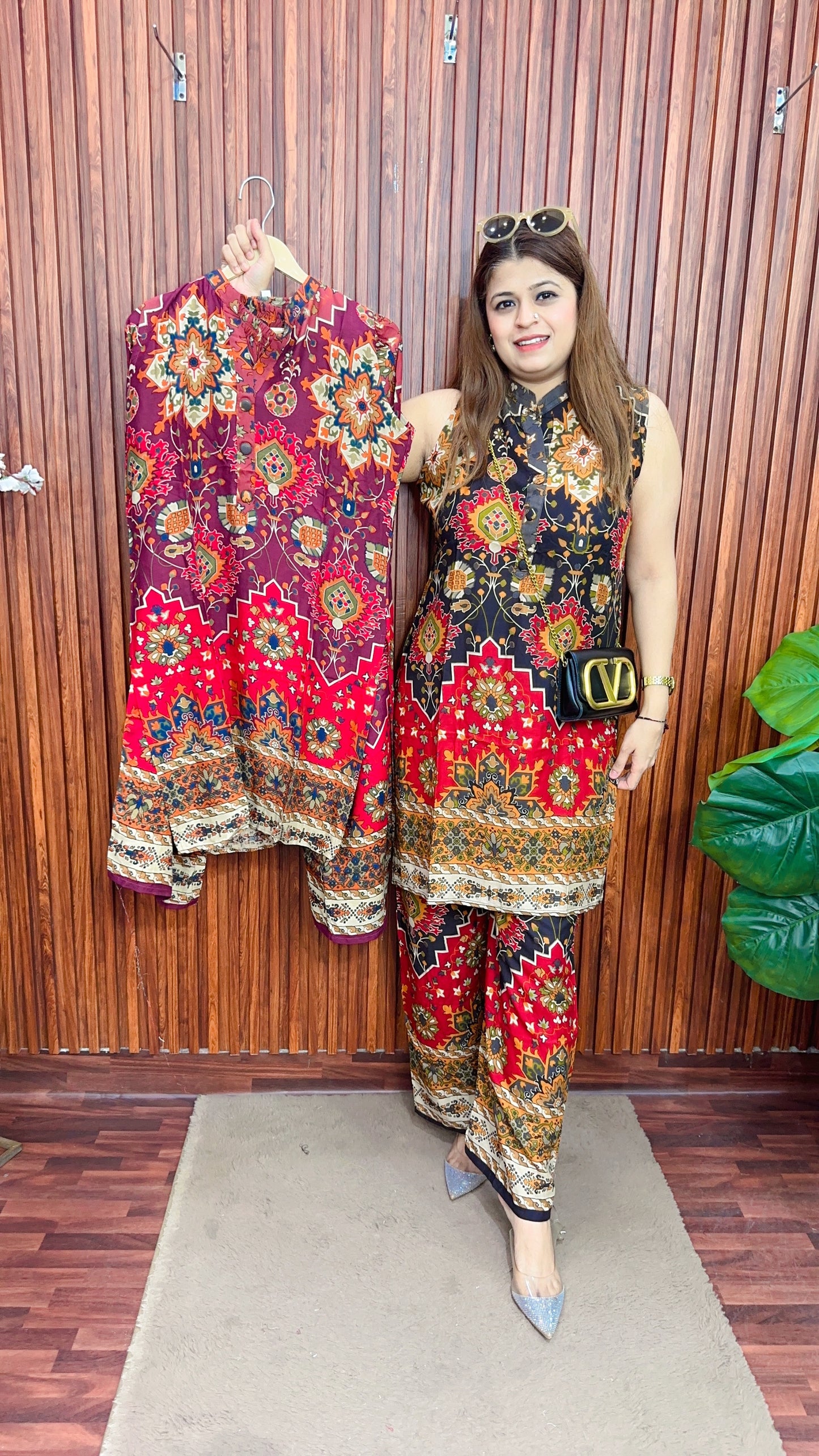 Cut sleeve cotton digital coord set