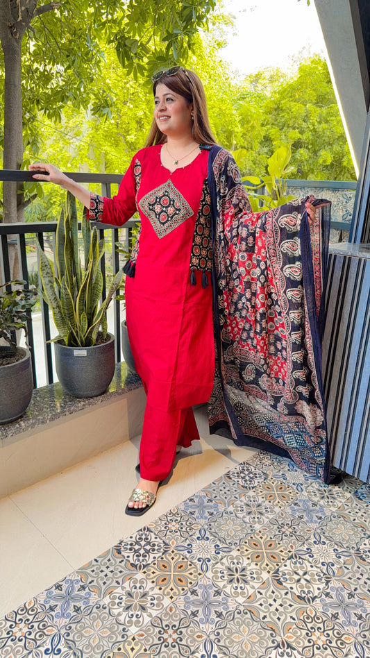 Jaipuri Dabhu Print Cotton suit