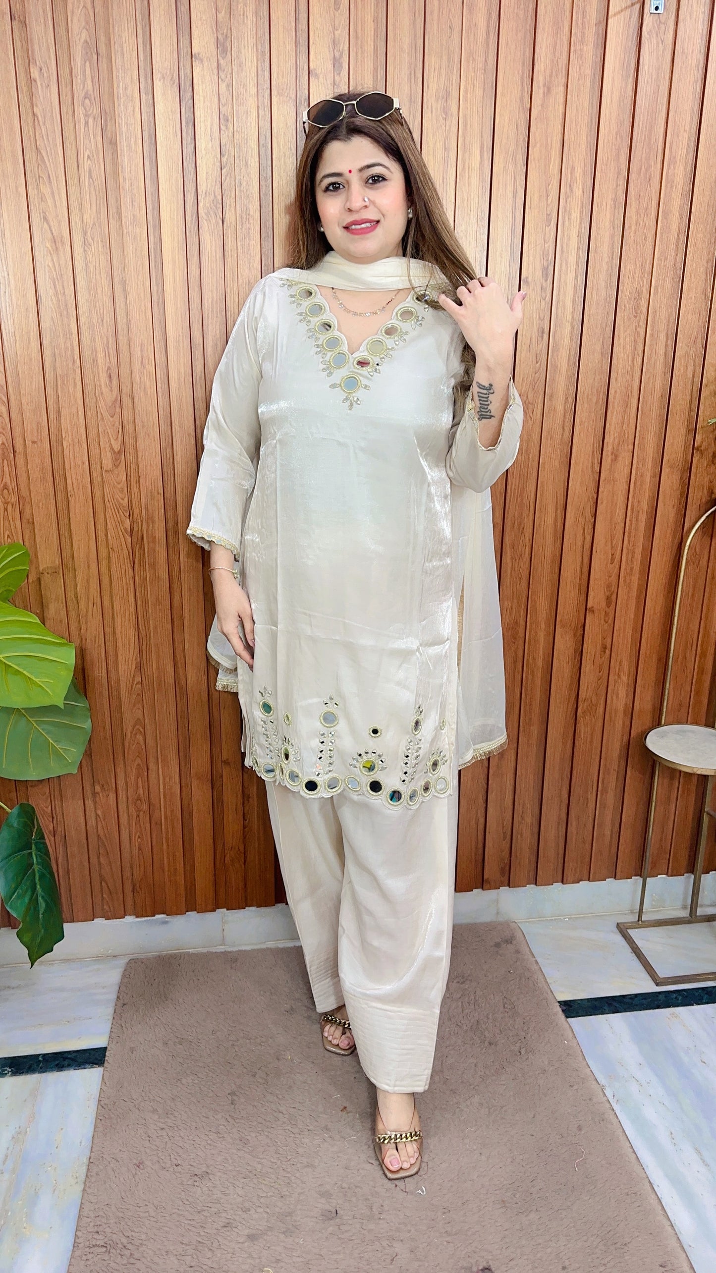 Noorani Mirror Work Farshi Suit