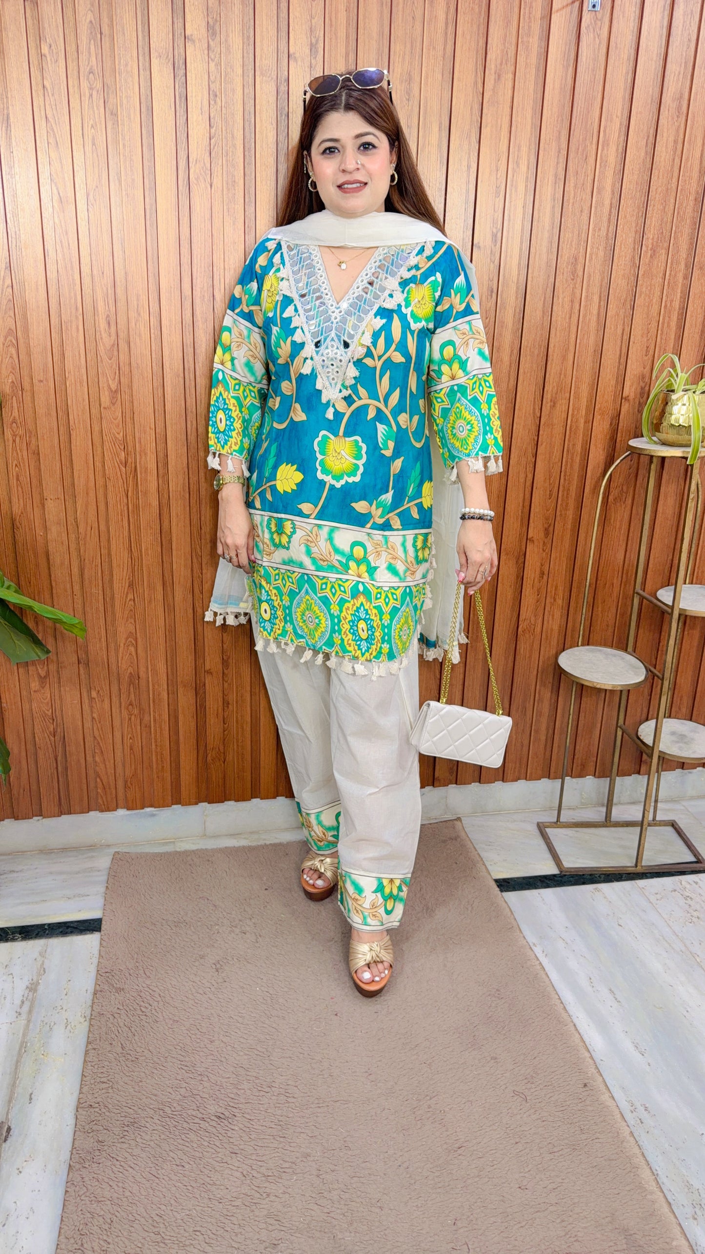 Kimara Mirror Farshi Three Piece Suit