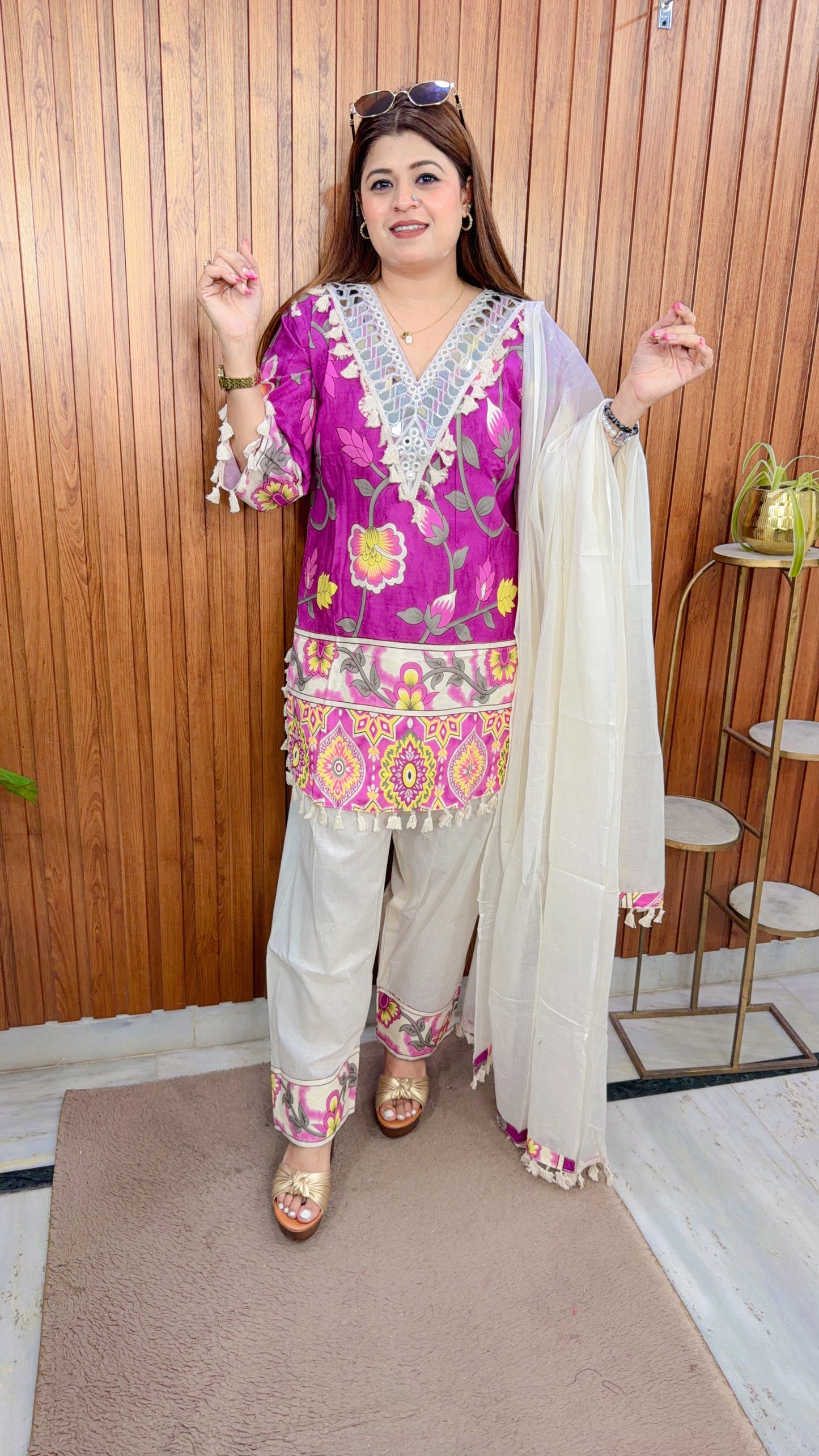 Kimara Mirror Farshi Three Piece Suit