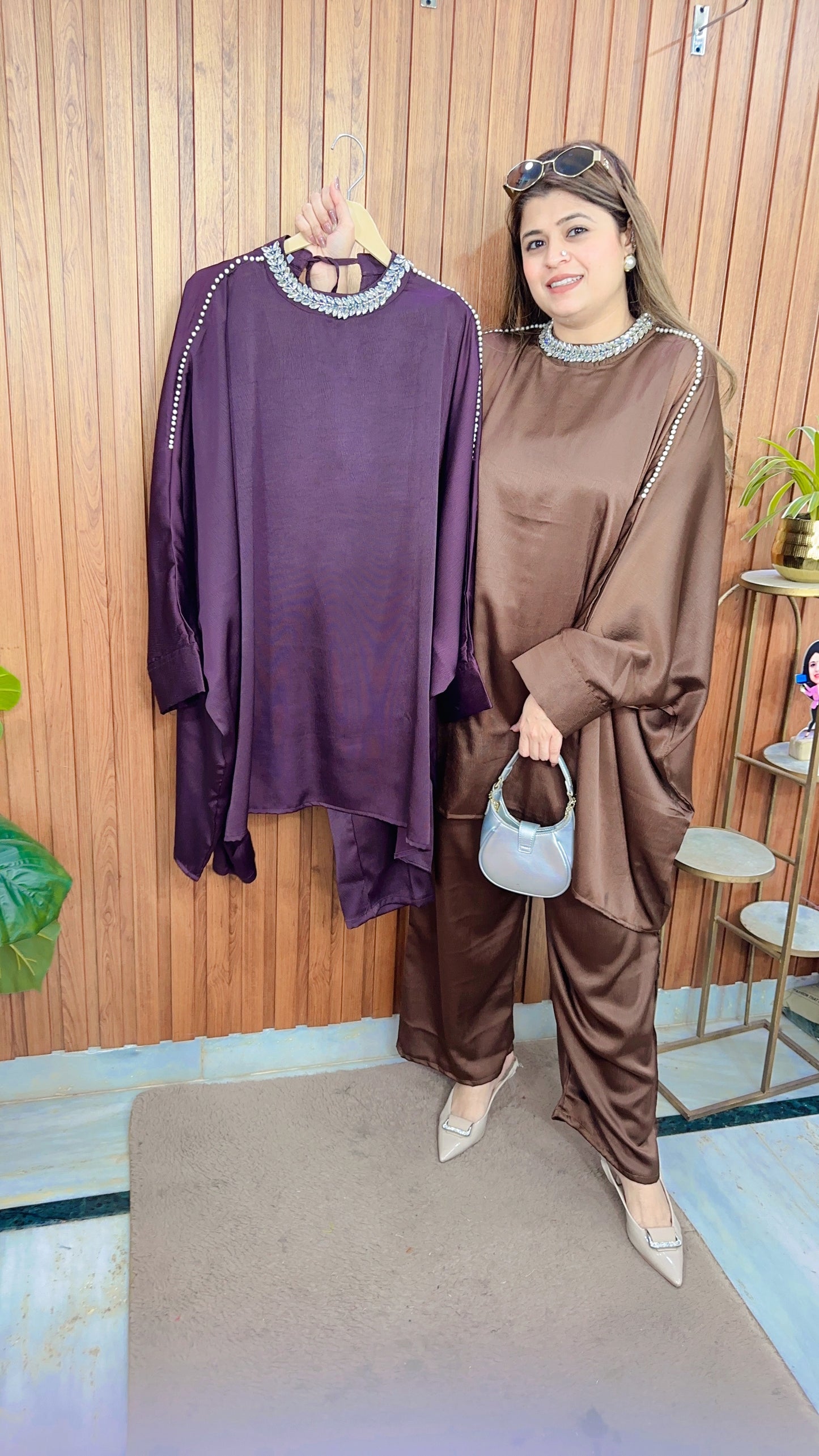 Pearl Flow kaftan Coord set