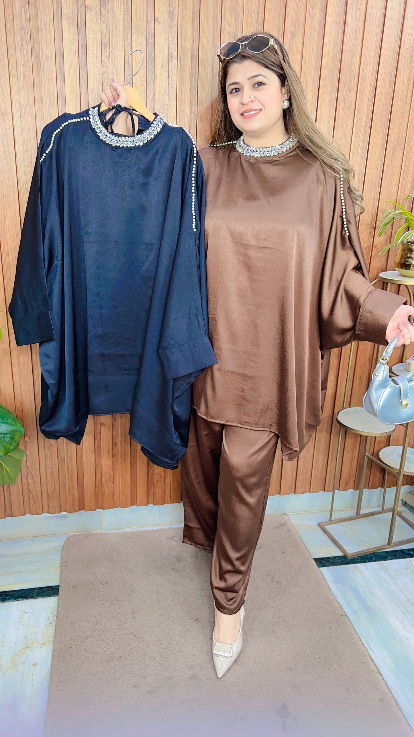 Pearl Flow kaftan Coord set