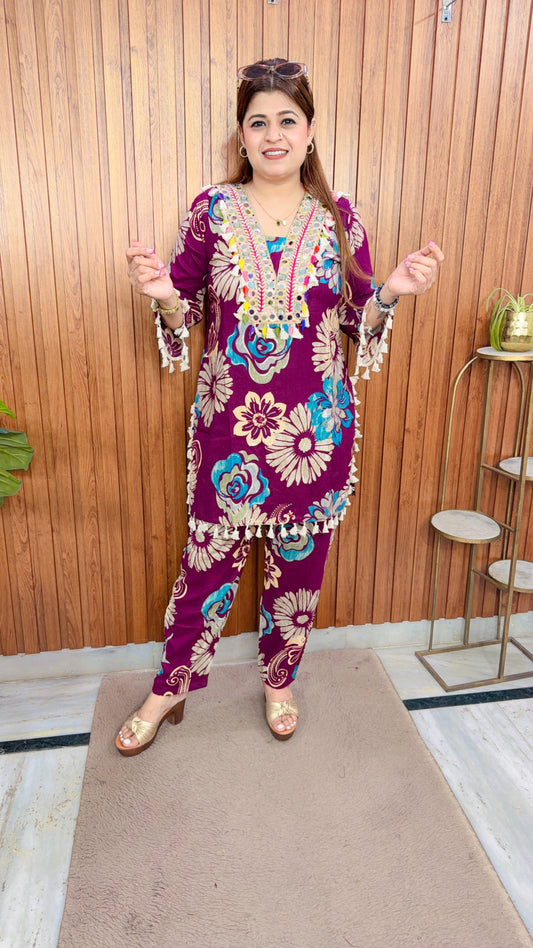 Namira Floral Two piece Coord set