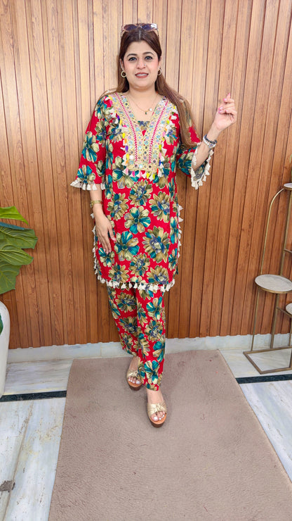 Namira Floral Two piece Coord set