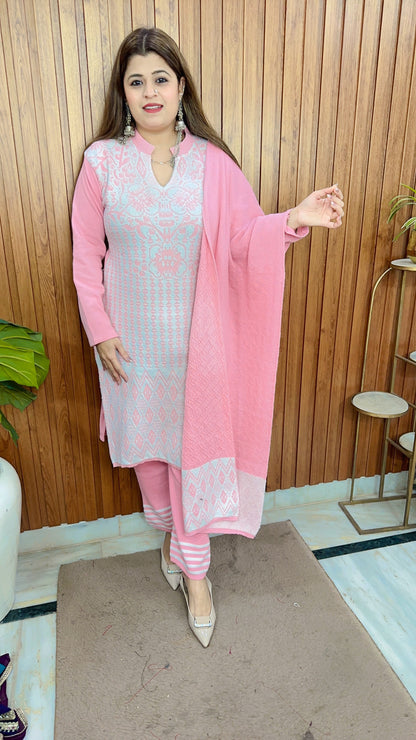 Woolen Knitted Warm Kurta Set