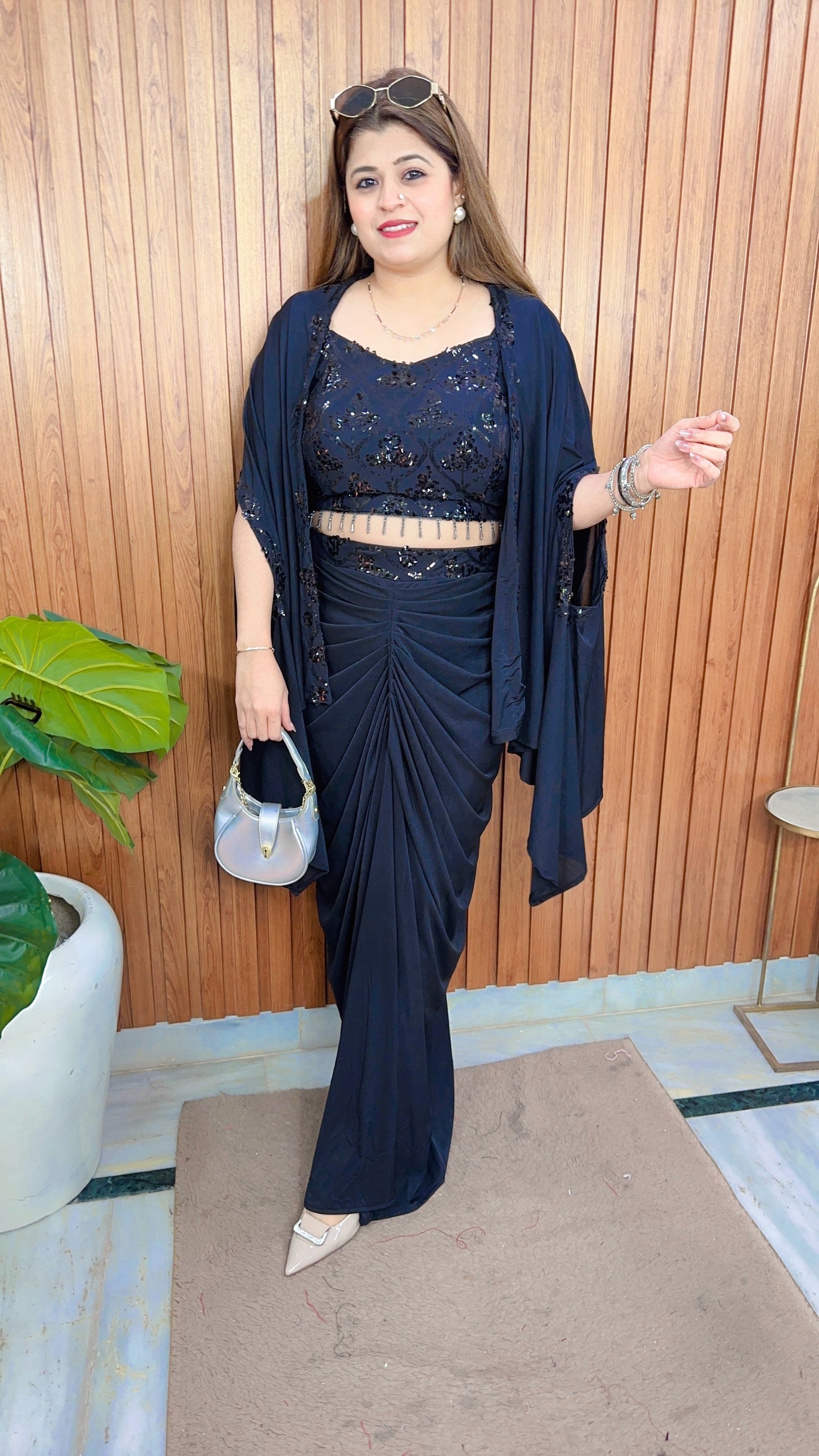 Handwork Party wear Skirt With Shrug Set