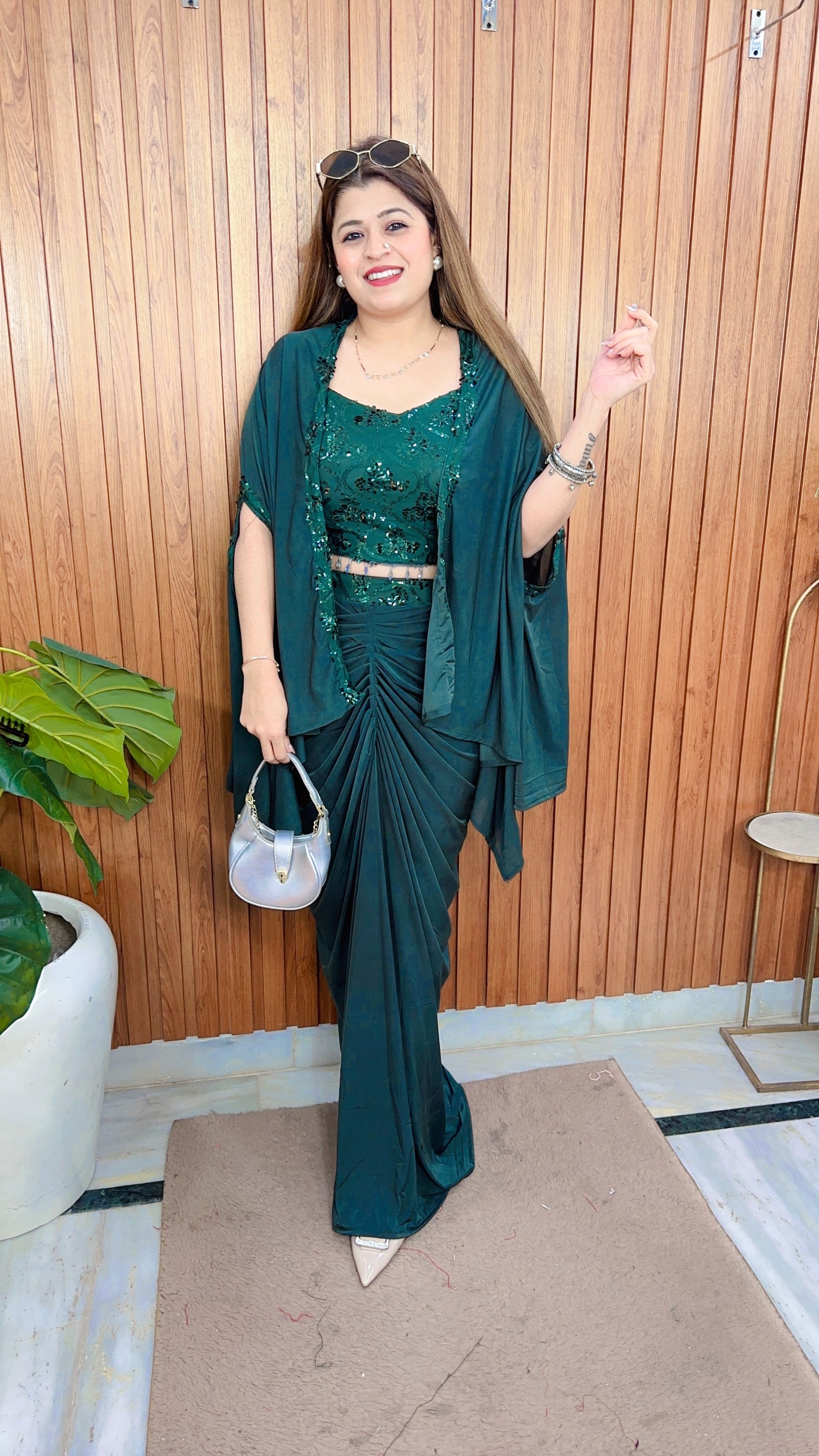 Handwork Party wear Skirt With Shrug Set