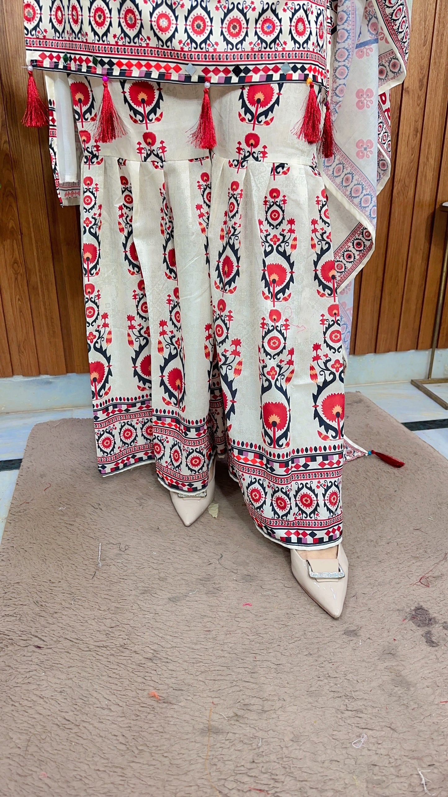 Rahat Digital Crepe Three Piece Suit