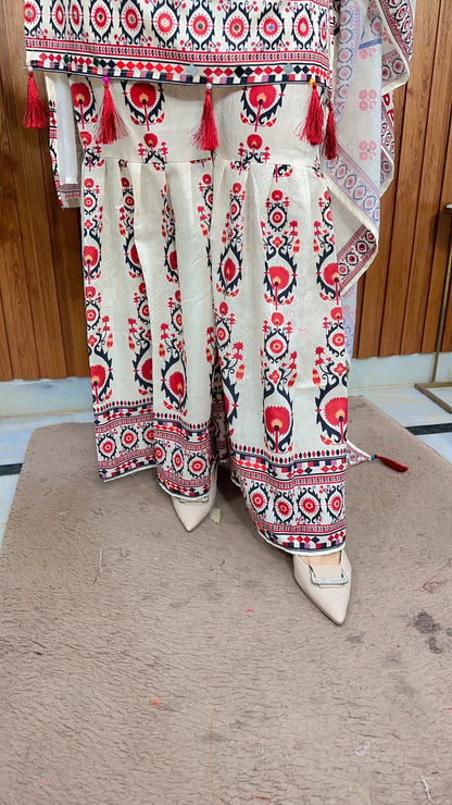 Rahat Digital Crepe Three Piece Suit