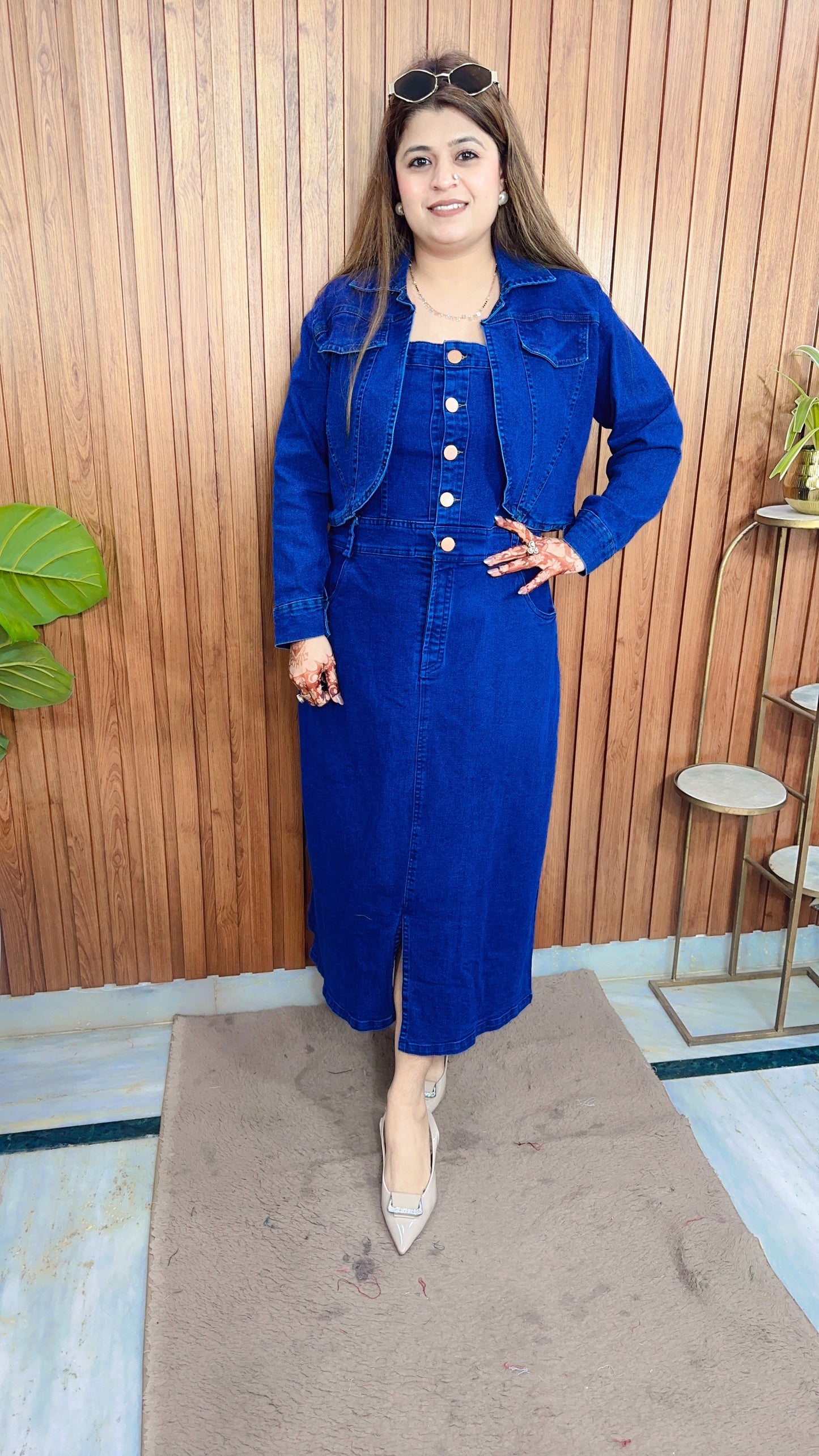 Denim Dress with Shrug