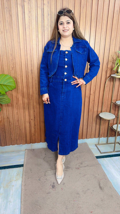 Denim Dress with Shrug