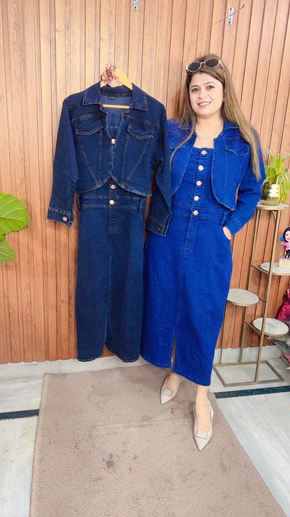 Denim Dress with Shrug