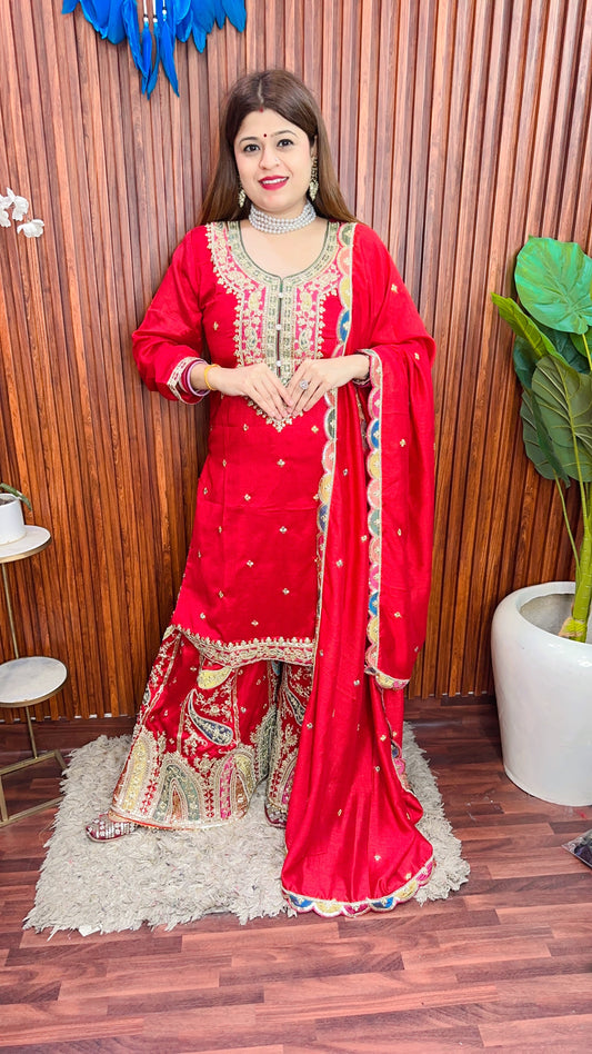 Premium Party Wear Sharara Suit Set