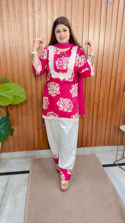 Rehmat Floral Farshi Three Piece Suit