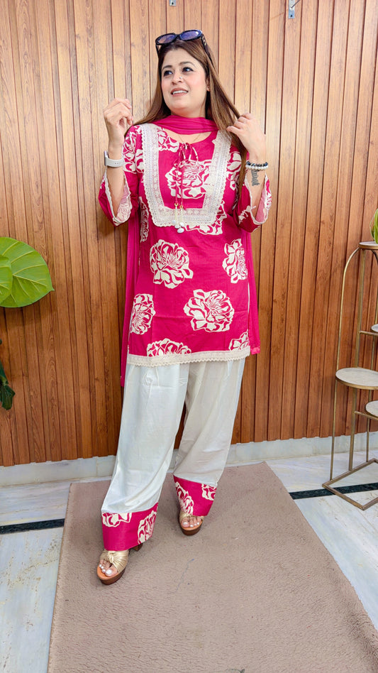 Rehmat Floral Farshi Three Piece Suit