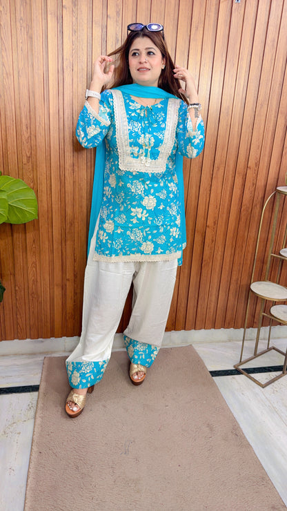 Rehmat Floral Farshi Three Piece Suit
