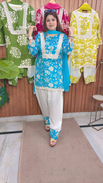Rehmat Floral Farshi Three Piece Suit