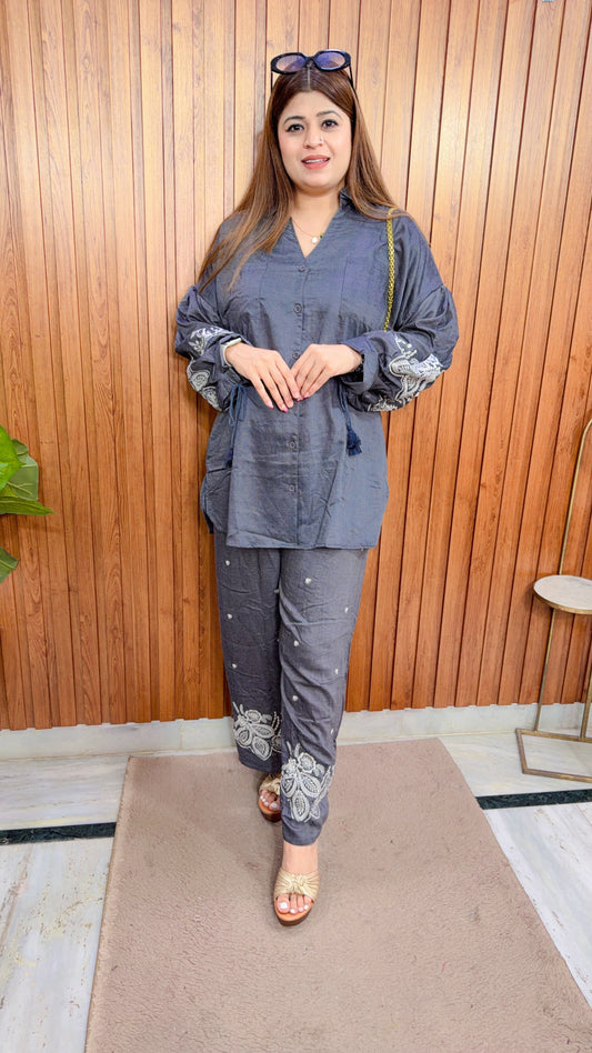 Sania embroidery Two Piece Coord set
