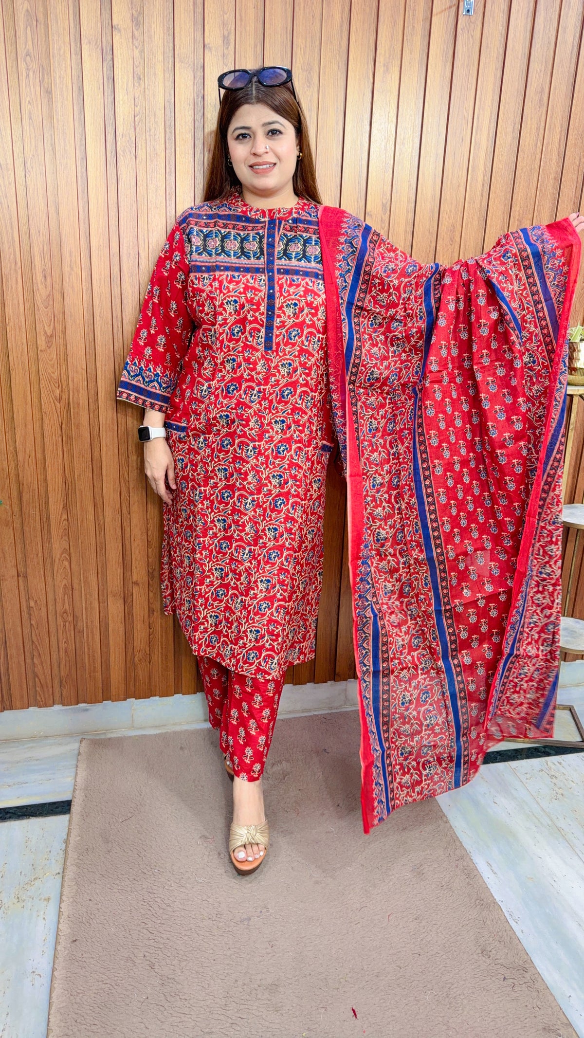 Kantha printed cotton suit