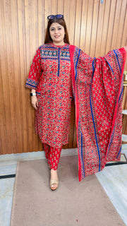 Kantha printed cotton suit