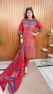 Kantha printed cotton suit