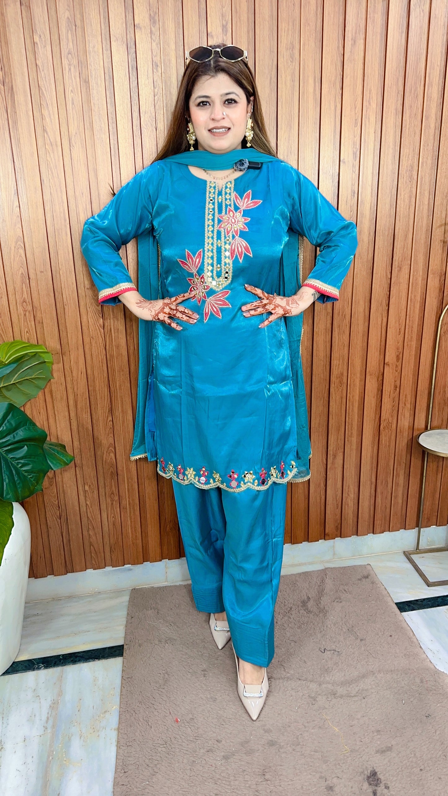 Neelima Mirror Work Farshi Suit