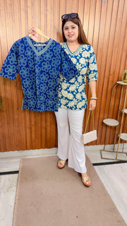 Floral V Neck Short kurti