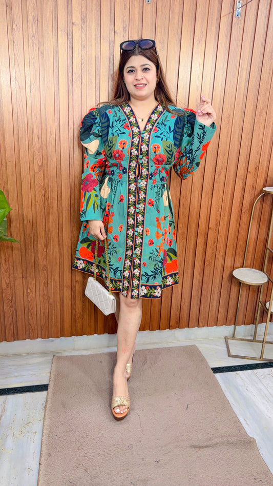 Elegant Floral Short Dress