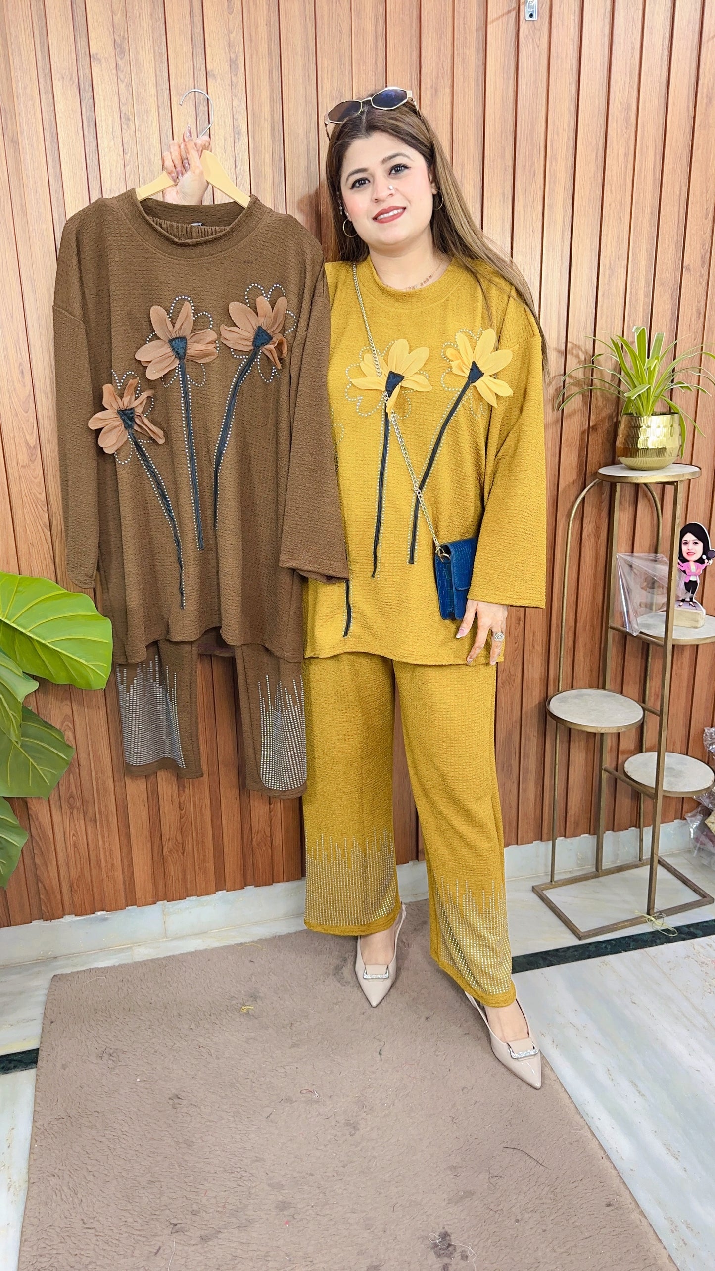 Embose Flower Servoski Coord Set