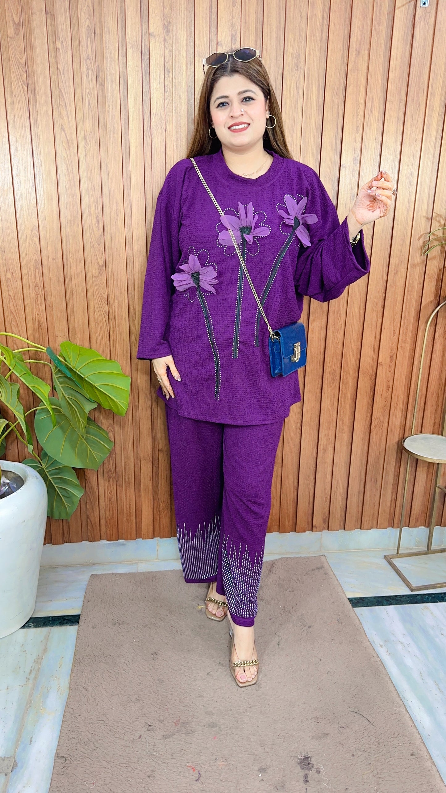 Embose Flower Servoski Coord Set