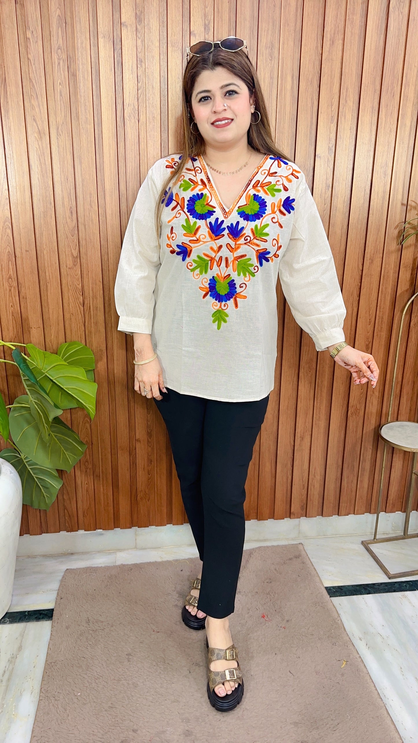Embroidery Khadi Cotton Top