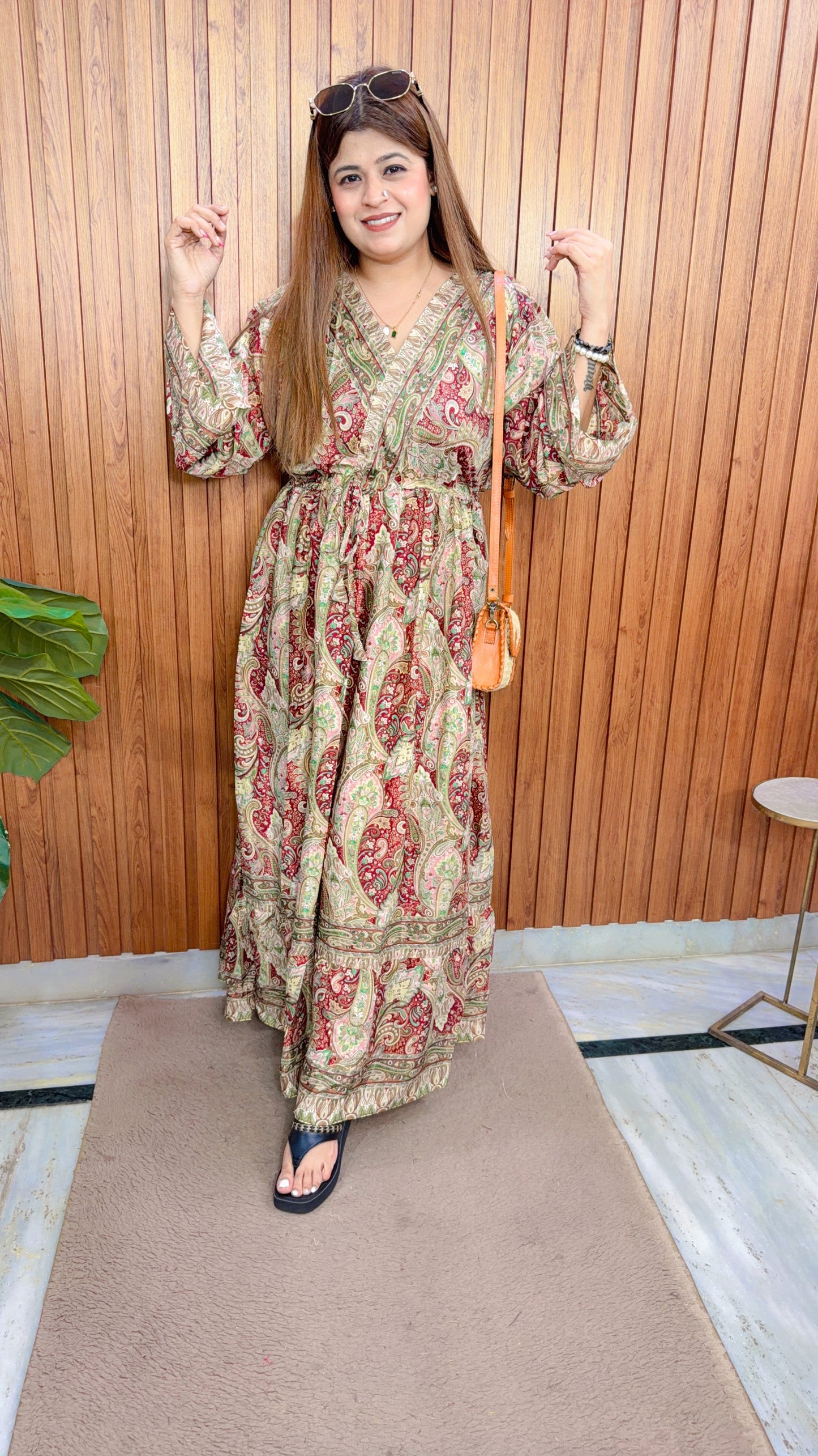 China silk Digital Maxi Dress