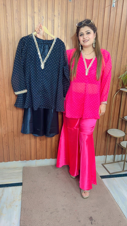 Naintara Peplum With Sharara Set