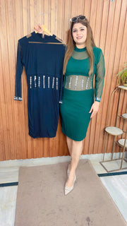 Classy Diamond Net Short Dress