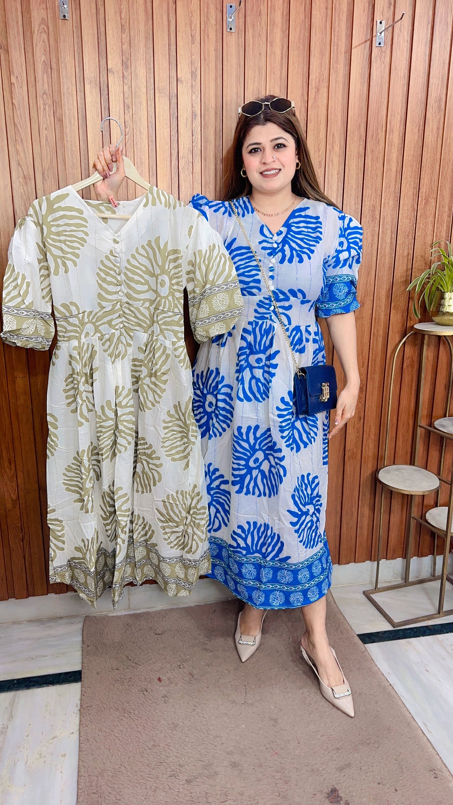 Block Printed Maxi Dress