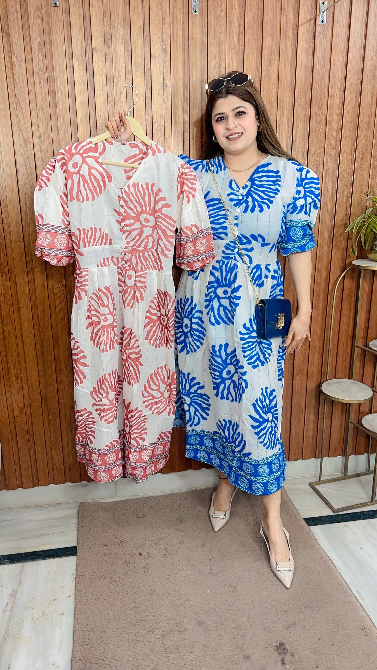 Block Printed Maxi Dress