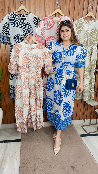 Block Printed Maxi Dress