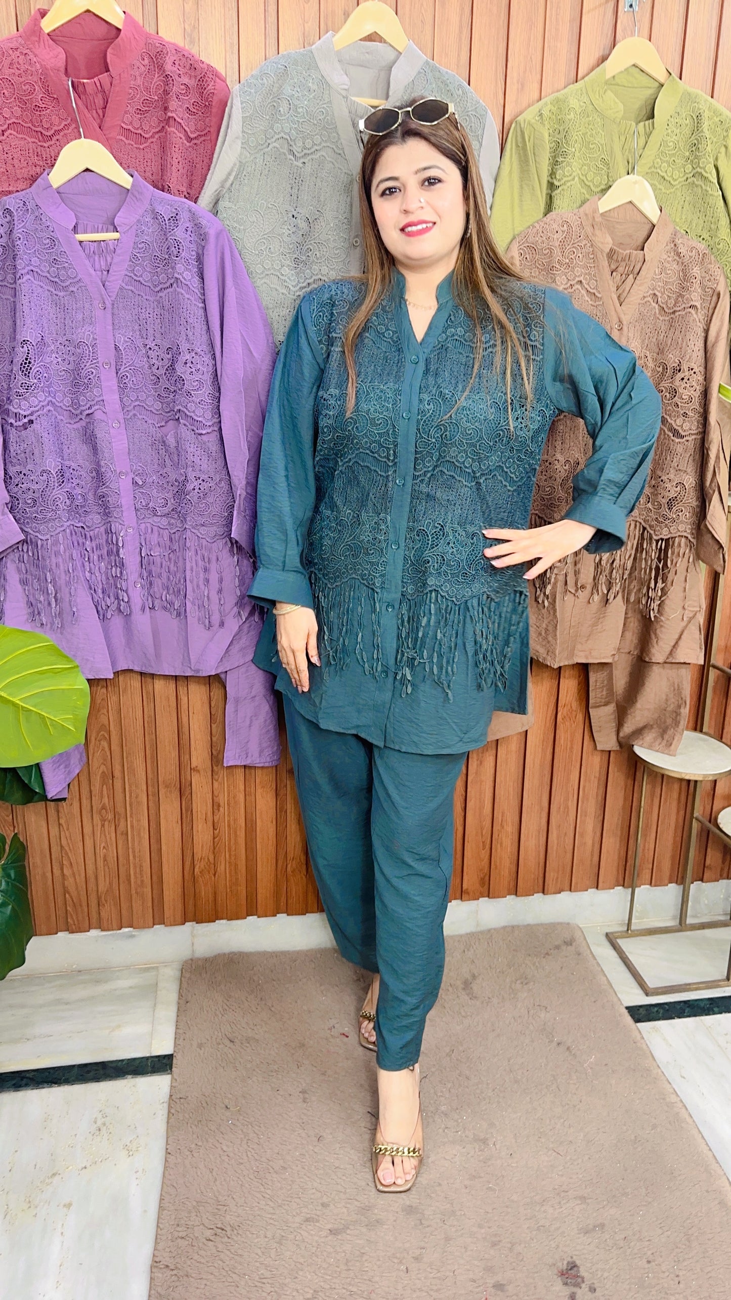 Crosia Lace Cotton Coord set