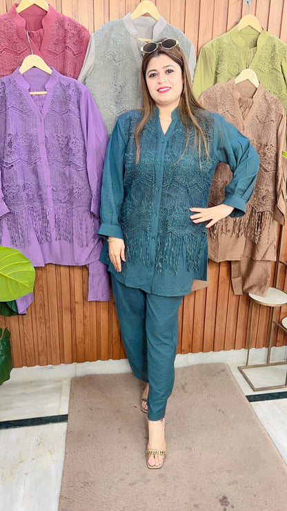 Crosia Lace Cotton Coord set