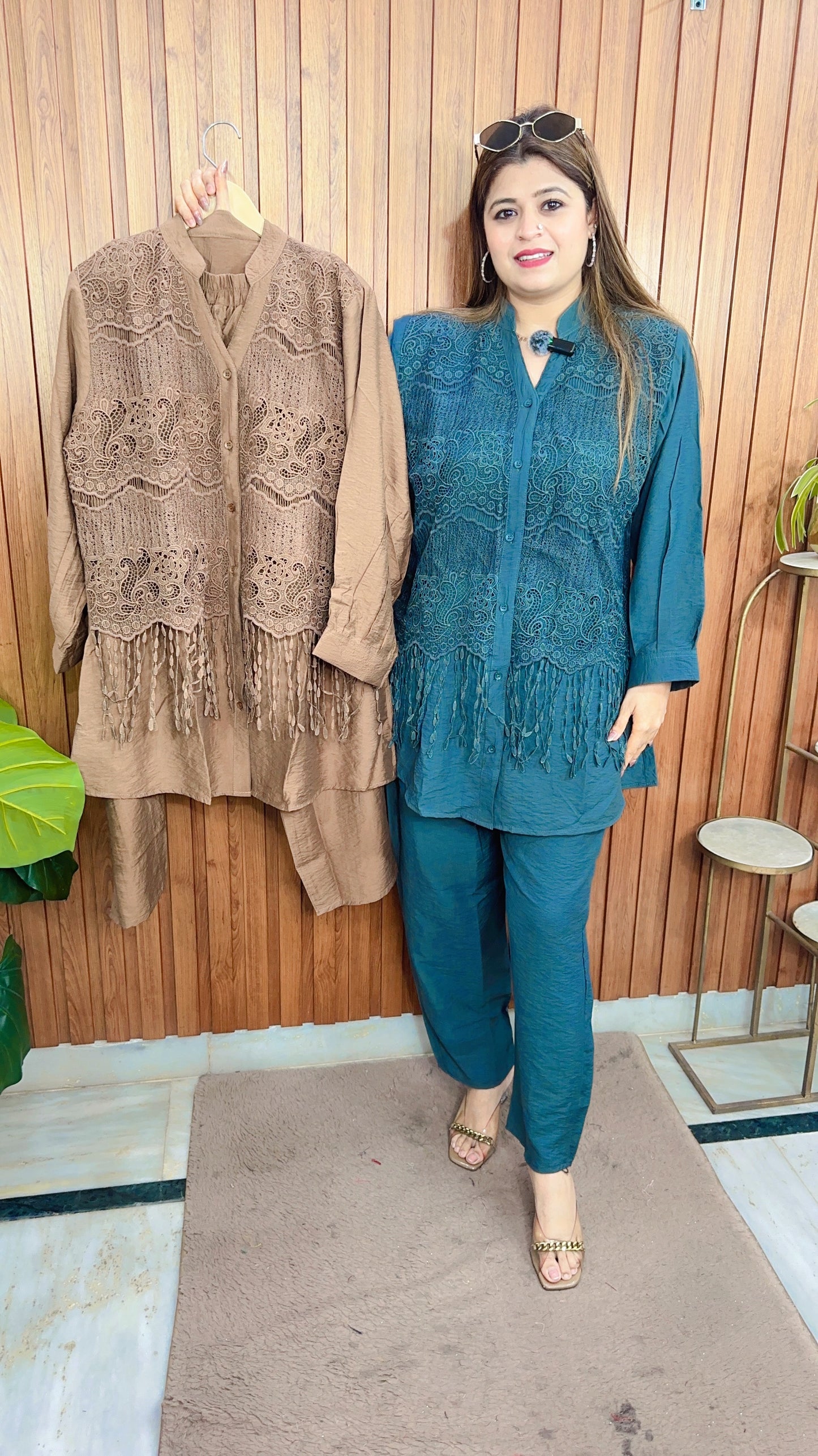 Crosia Lace Cotton Coord set