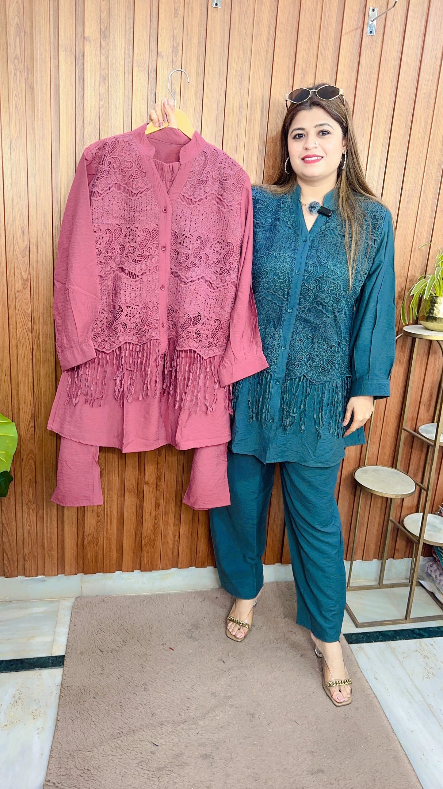 Crosia Lace Cotton Coord set