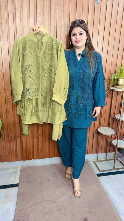 Crosia Lace Cotton Coord set