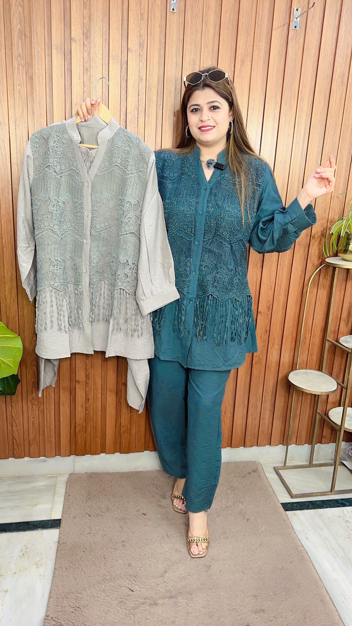 Crosia Lace Cotton Coord set