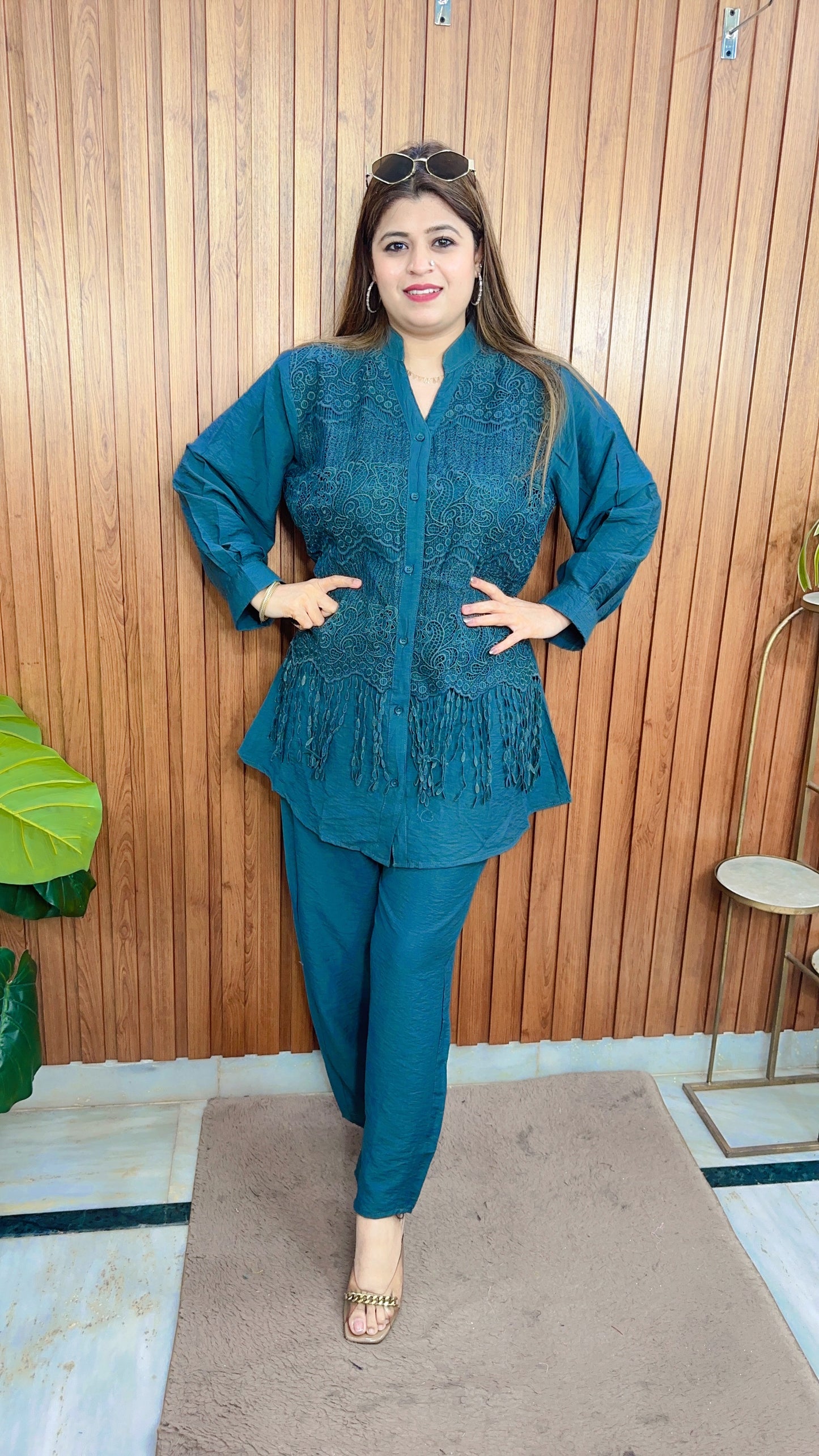 Crosia Lace Cotton Coord set