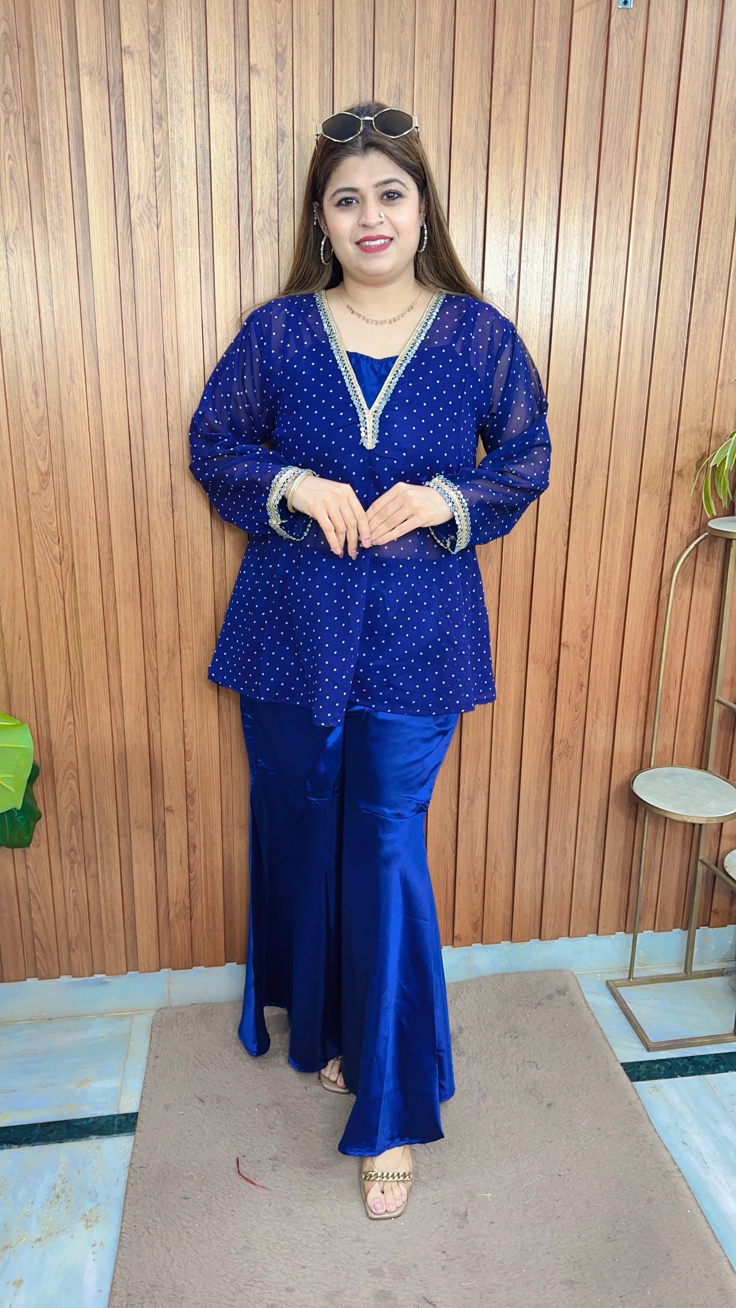 Naintara Peplum With Sharara Set