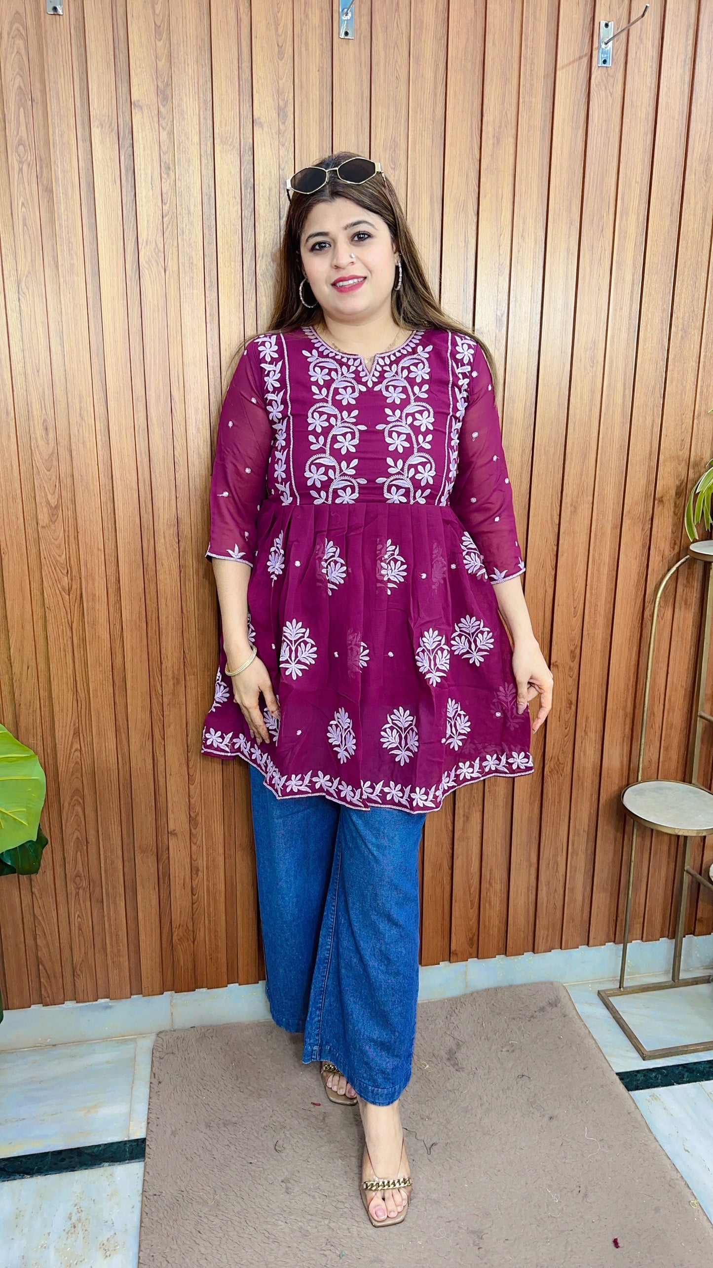 Embroidery Georgette Short Kurti